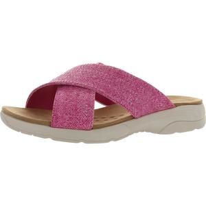 Easy Spirit Womens Taite 2 Pink Woven Slip On Comfort Slide Sandals Shoes NWT